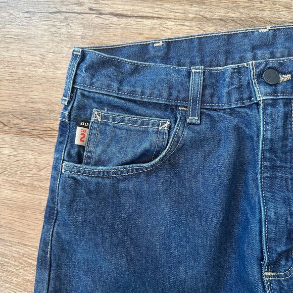 FR Carhartt Mens Jeans 32 x 30 Cat 2 2112 Relaxed Fit Dark Wash Flame Resistant - Picture 4 of 5